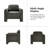 Gabriel Modern 36'' W Curved Chenille Wide Seat Armchair-700345408