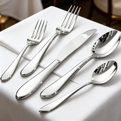 40-Piece Silverware Set For 8, 18/10 Premium Stainless Steel Flatware Set With Mirror-Polished Finish, Dishwasher Safe Cutlery Set For Home, Restaurant, Wedding, And Party Use