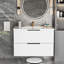Meuble-lavabo 30 po avec lavabo en céramique - Meuble-lavabo mural flottant cannelé avec tiroirs, moderne