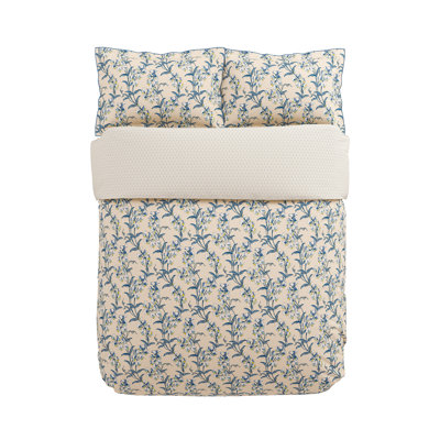 Sweet Tendrils Cotton Floral Duvet Cover Set with Pillowcases Included