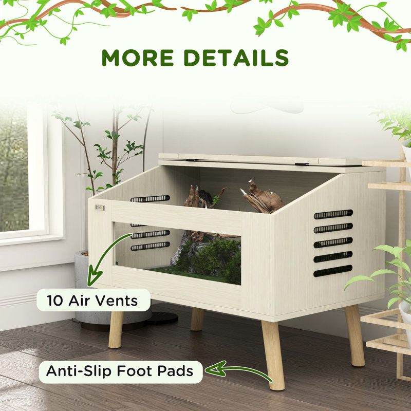 Enceinte de reptile 29 gallons avec tablettes - système de ventilation du réservoir de rangement