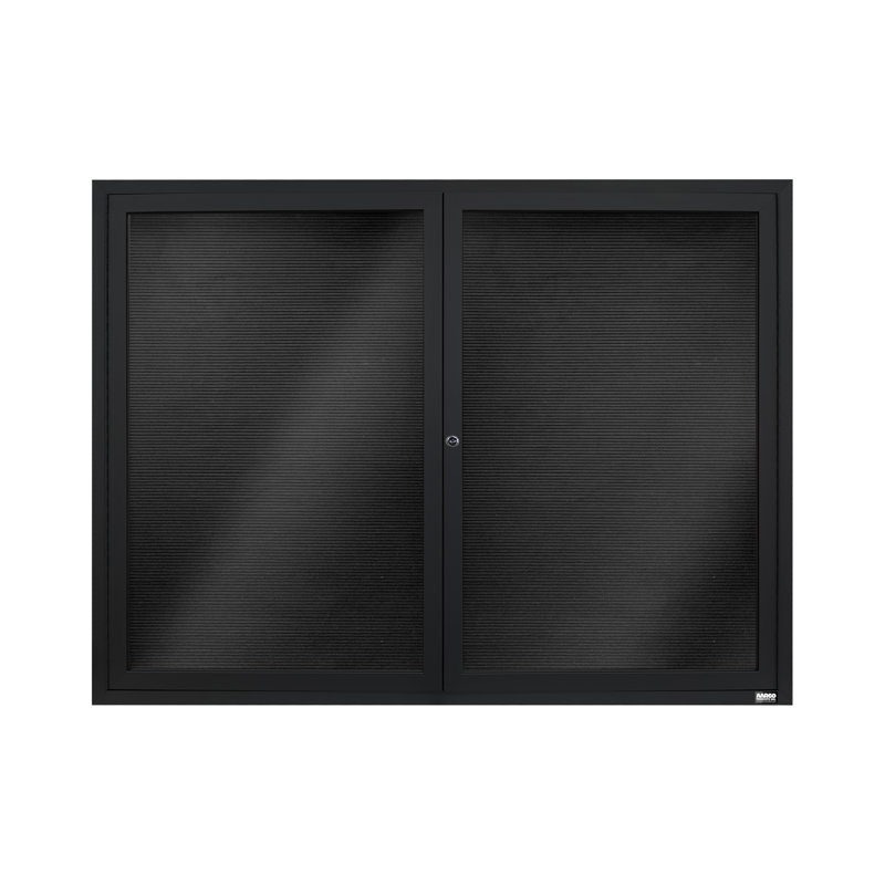 Tableau d'affichage mural fermé pour armoire d'annuaire, Noir thermolaqué, Deux, H 36 po x l 48 po