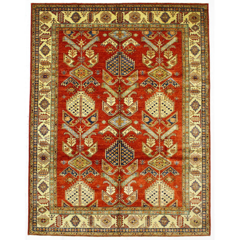 Tapis à motif géométrique vieilli 8X10