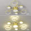 Lustre 7 lumières de style industriel moderne avec ampoules DEL et plafonnier semi-encastré