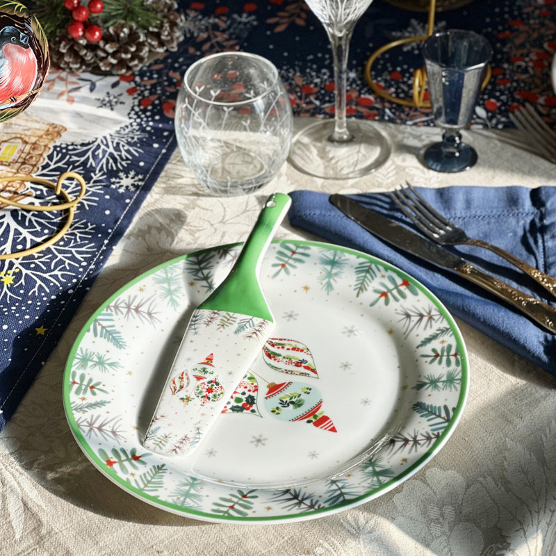 Assiette à gâteau festive en porcelaine