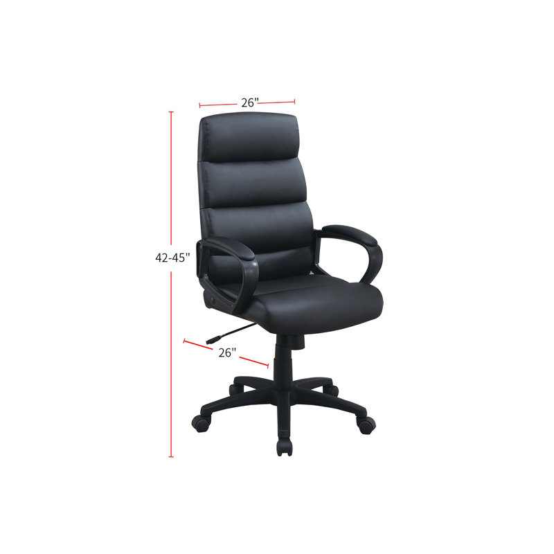 Chaise de bureau à haut dossier et hauteur réglable en noir