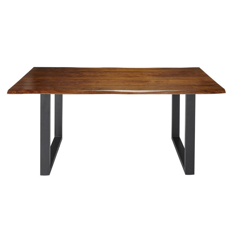 Antaqui Solid Wood Top Metal Base Dining Table