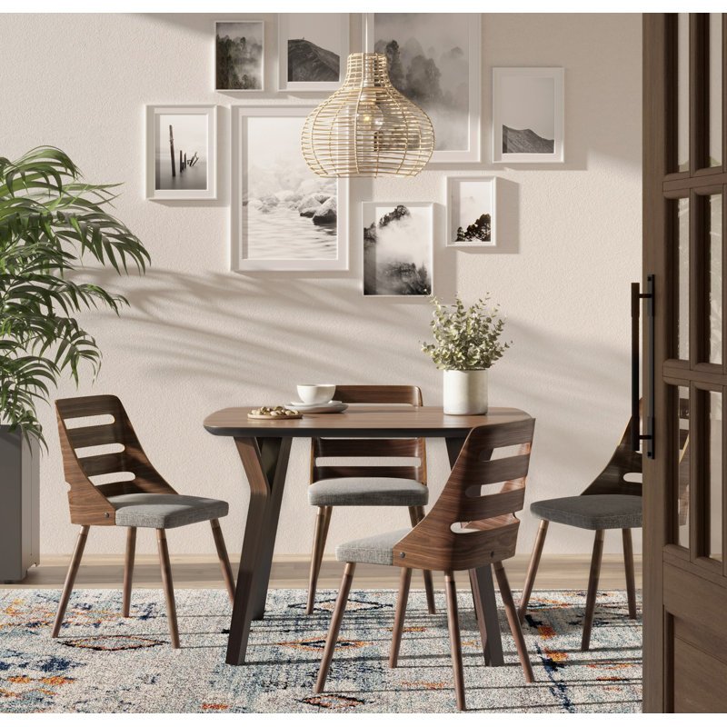 Chaise d'appoint à dossier en échelle Huitt, Gris