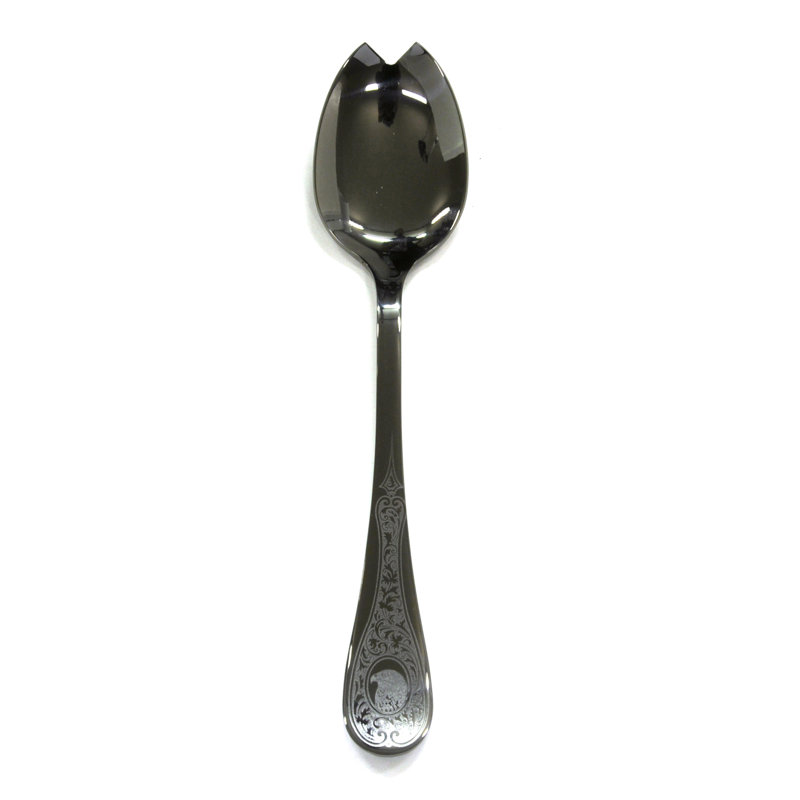 Diana Stainless Steel Salad Servers, Oro-nero