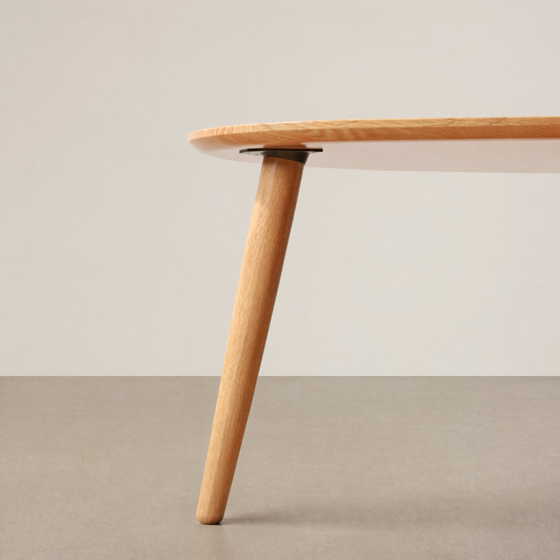 Table basse moderne en chêne massif 33,5 ", Chêne, L 33,5 po, 1