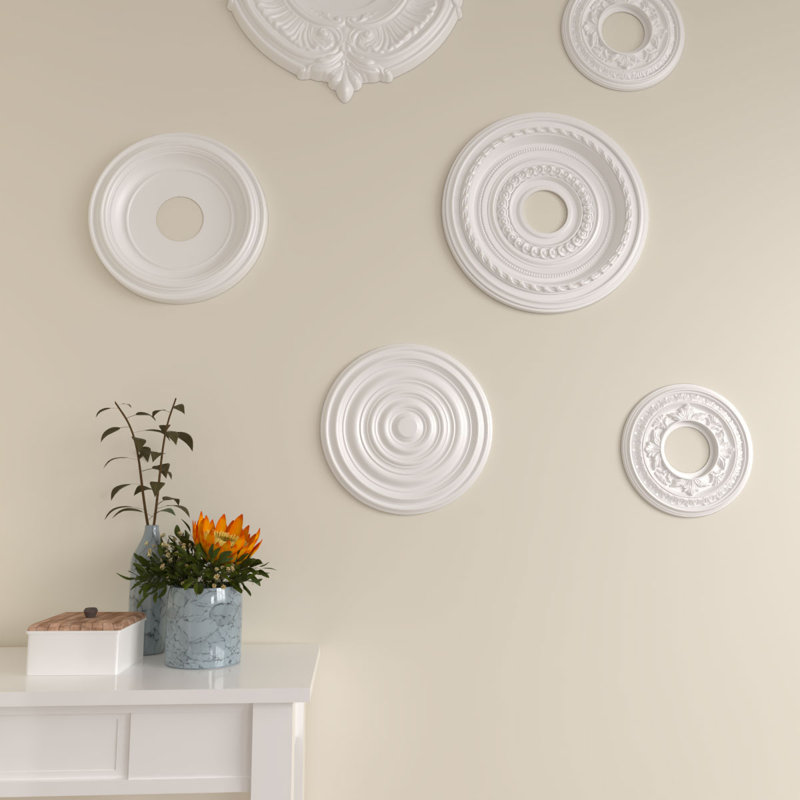 Médaillon de plafond en carton Endurathane, DE 12 5/8 po x P 1 po (pour les auvents jusqu'à 2 5/8 po), apprêté en usine
