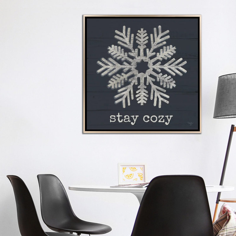 «Stay Cozy Snowflake», reproduction d'art sur toile encadrée, H 37 po x l 37 po, Impression encadrée sans passe-partout
