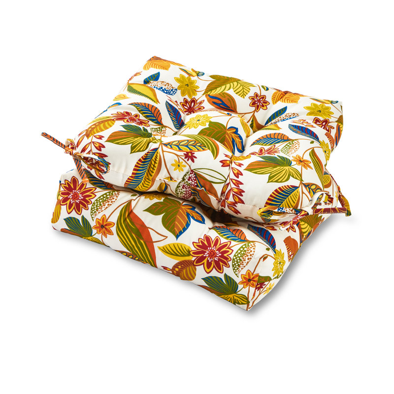 Shipton Outdoor 20'' Dining Chair Seat Cushion, 2, Esprit Floral