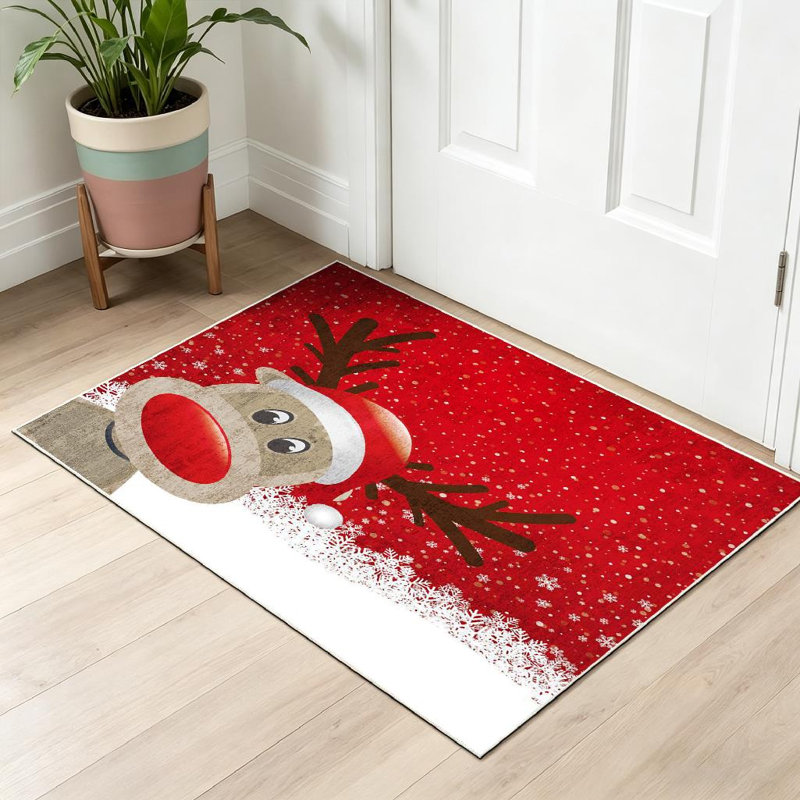 Tapis rouge lavable rouge à la machine