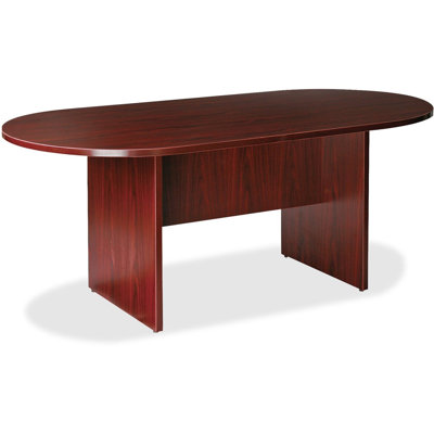 Paizlea Prominence Racetrack Conference Table - 72" X 36" X 29"Table, 1" Top, 0.1" Edge - Material: Particleboard, Thermofused Melamine (TFM) Mahogany