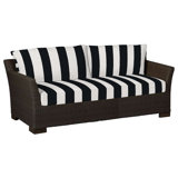 Club 89" Wide Outdoor Wicker Loveseat with Cushions