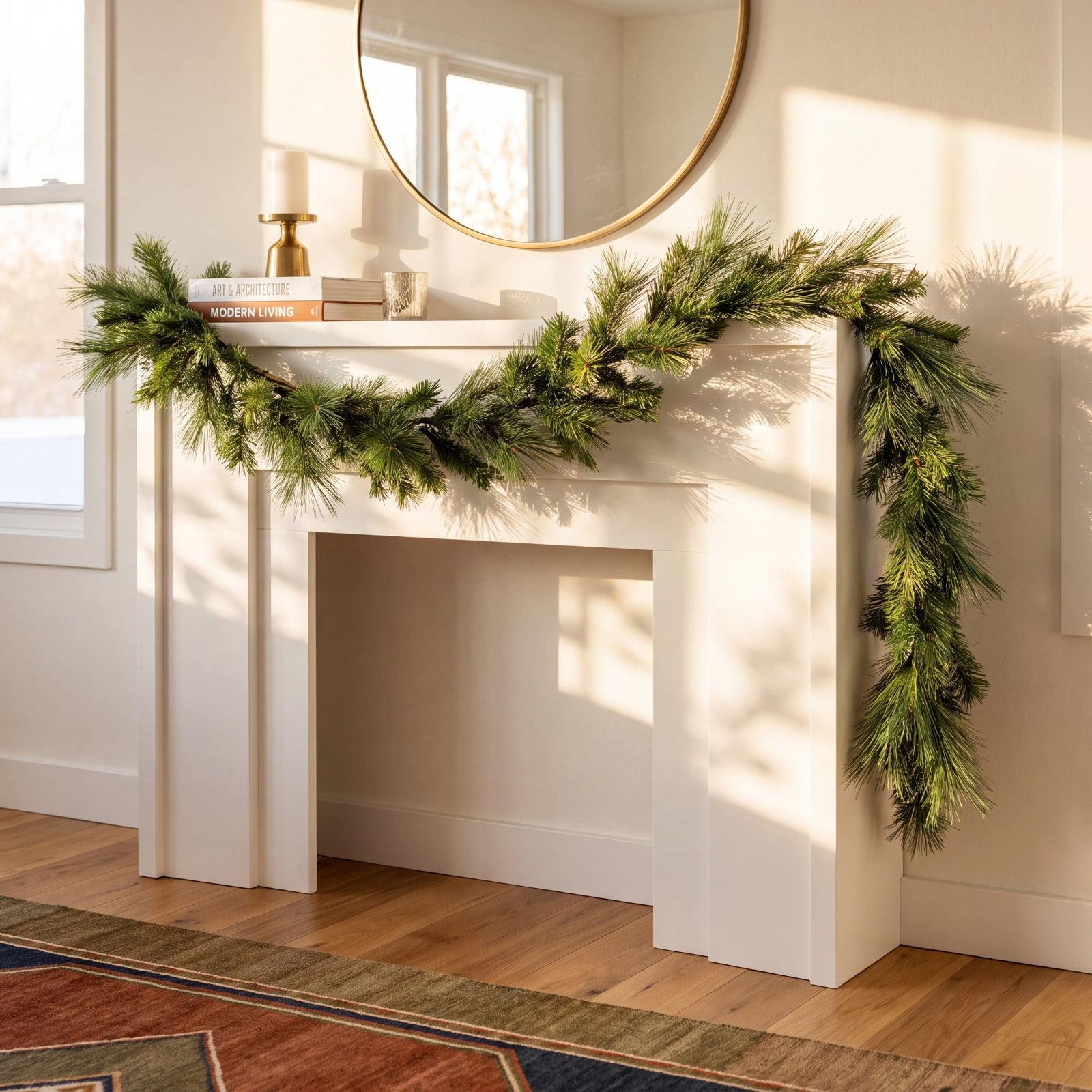 118'' in. Lighted Faux Pine Garland