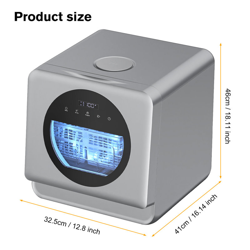 Portable Countertop Dishwasher ,7 Washing Programs Mini Dishwashers With 5 L Built-in Water Tank & 360° Dual Spray,air Dry Mini Dishwasher With Baby Care,apartments & Rvs (stellar Carbon)