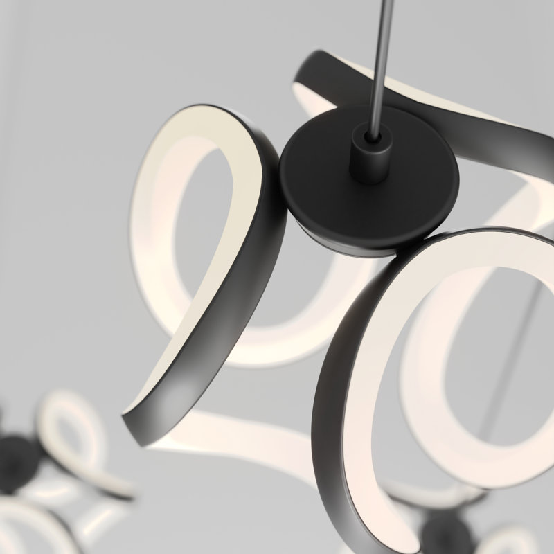 Luminaire suspendu grappe à 4 lumières DEL