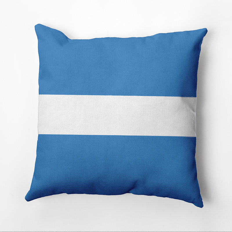 Outdoor Reversible Throw Pillow, Azure, 20" x 20"