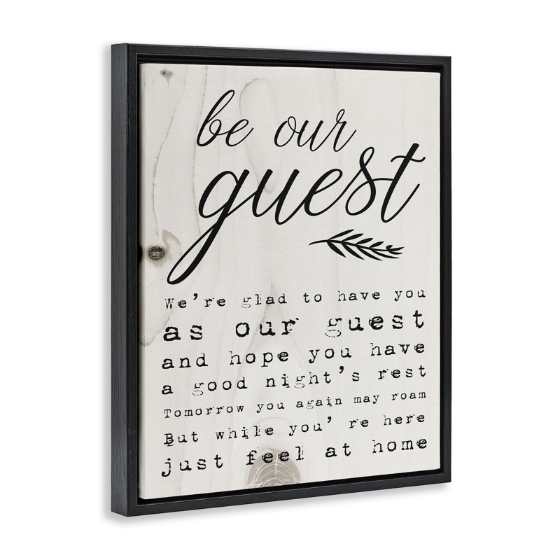 «Be our invité poem», art mural sur toile par Daphne Polselli, H 21 po x l 17 po, Cadre flottant noir de jais