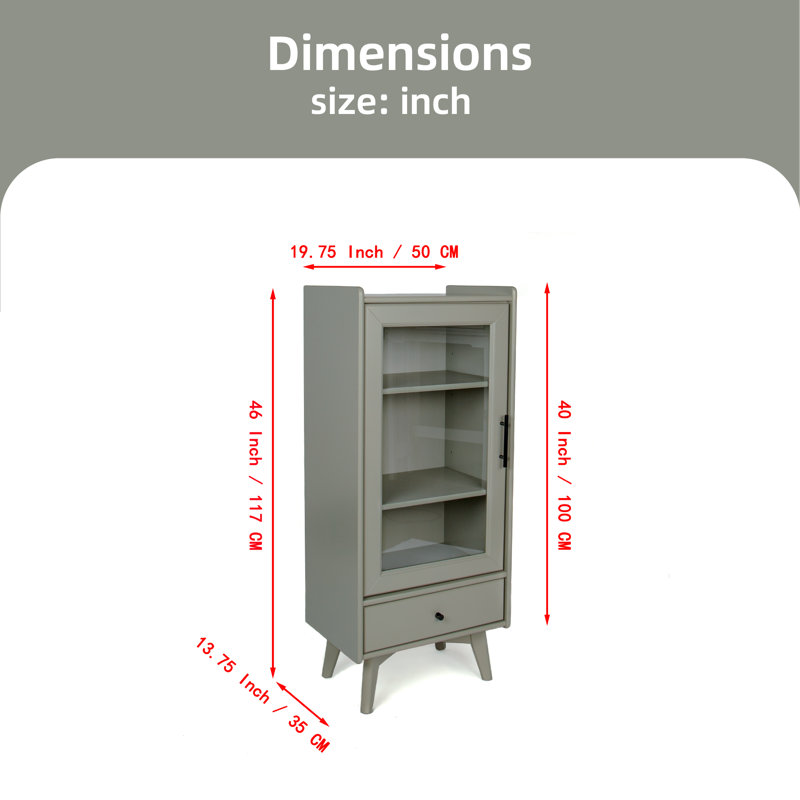 Lakay Freestanding Bathroom Cabinet, Gray