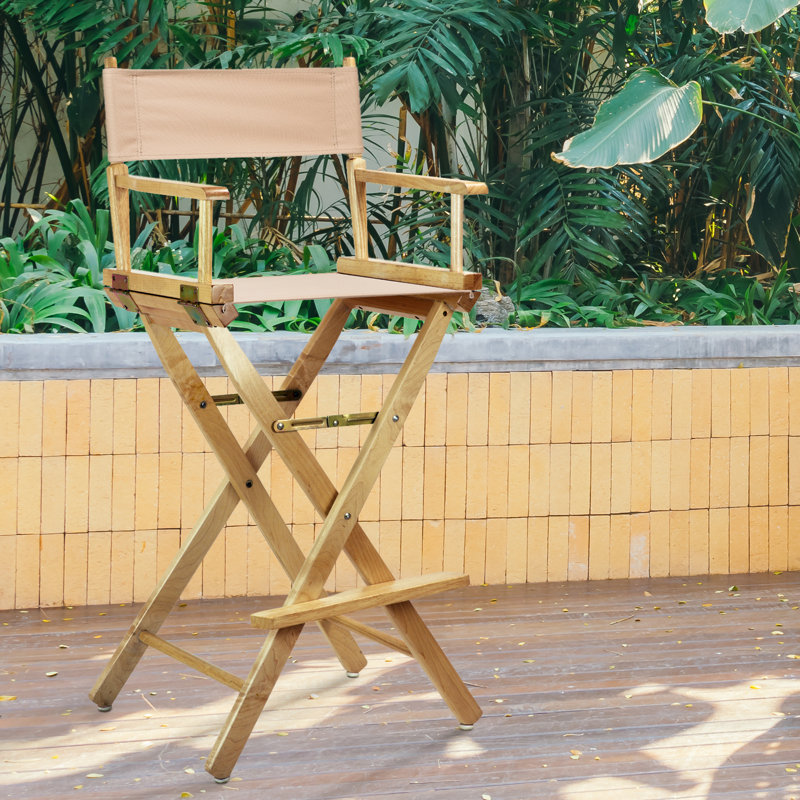 30" Folding Director Chair with Canvas, Natural, Tan