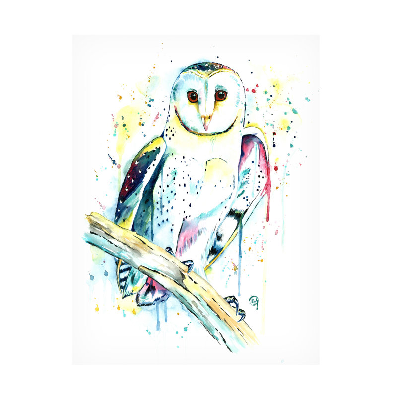 Lisa Whitehouse Owl, art sur toile, H 19 po x l 14 po