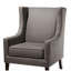 Fauteuil très confortable, gris foncé, base en bois massif, revêtement gris, 34 po Largeur du colis