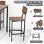 Ensemble de salle à manger 5 pièces à hauteur de comptoir avec table carrée et 4 tabourets de bar, café