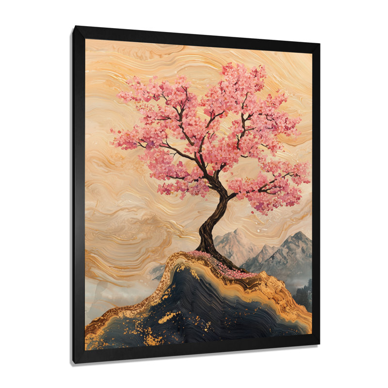 Fleurs de cerisier en écho de Sakura III - art mural floral, Noir, noir, noir, noir, H 20 po x l 12 po