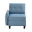 Fauteuil modulaire simple avec siège de rangement Gey, polyester capitonné bleu