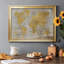 Toile encadrée de qualité supérieure Golden World - prête à être accrochée-1098403650-1098403654