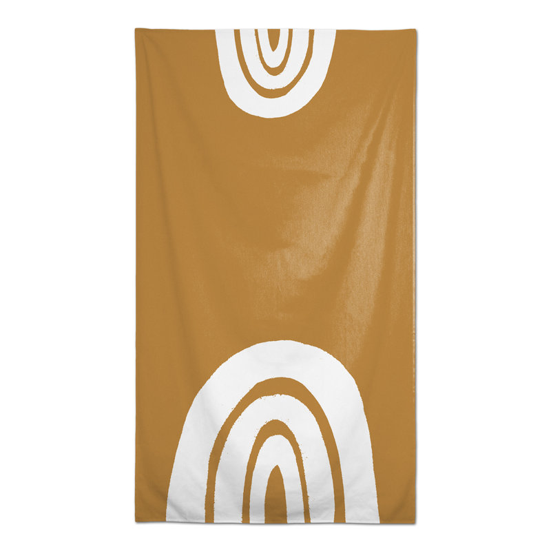 Orange And White Rainbows Tablecloth, 102" L x 58" W