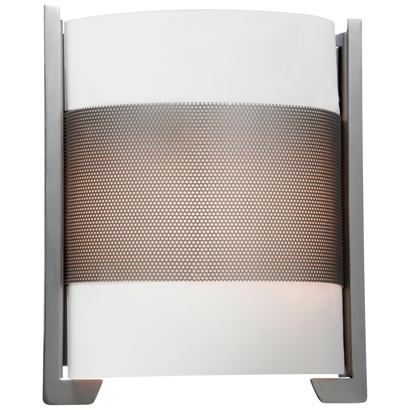 Sagamore Flush Mounted Sconce, Brushed Steel, Incandescent