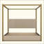 Lit plateforme à baldaquin avec tête de lit et structure en métal Upholstery-123985626