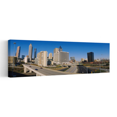 Skyscrapers in a city Cityscape Atlanta Georgia USA 1 Piece Wrapped Canvas Panoramic Wall Art