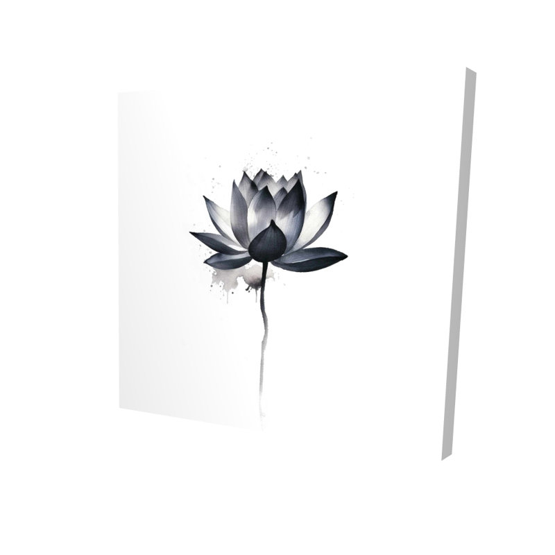 Dripping Flower - Illustrative Silver Canvas for Home Decor
