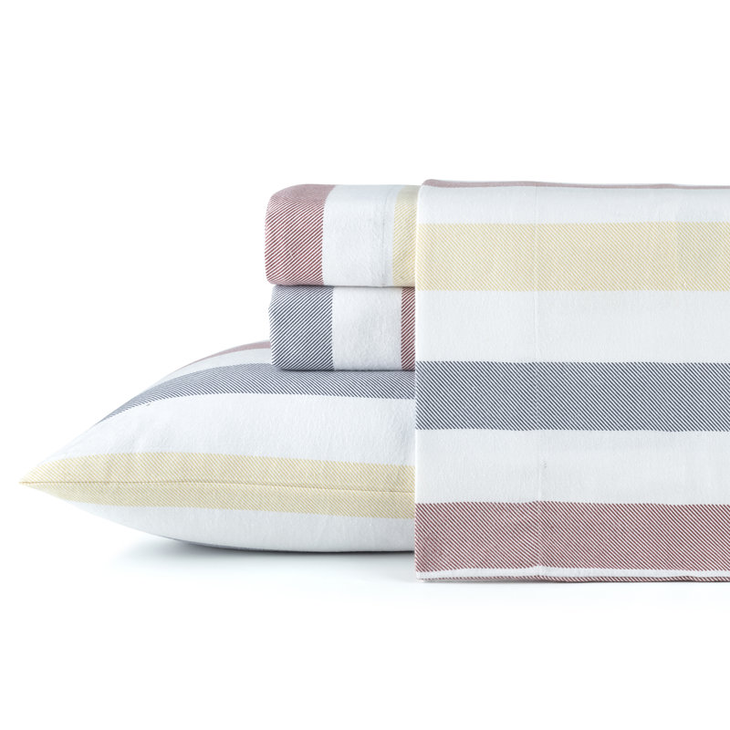 Ensemble de draps en flanelle 180 g / m² Pointehaven, Très grand, Cabana - rayé