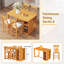 Ensemble de table de salle à manger à hauteur de comptoir en bois massif 60 po x l 30 po avec tablettes de rangement à 3 niveaux et chaises rembourrées pour 4, 5 pièces-405273619-405273629-405273630-405273631