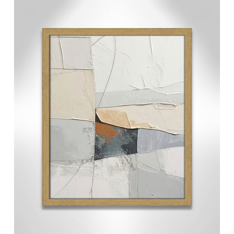 «Plastering I Print» par Alonza Saunders, Grain de bois naturel, L 16 po x H 19 po, Framed Print