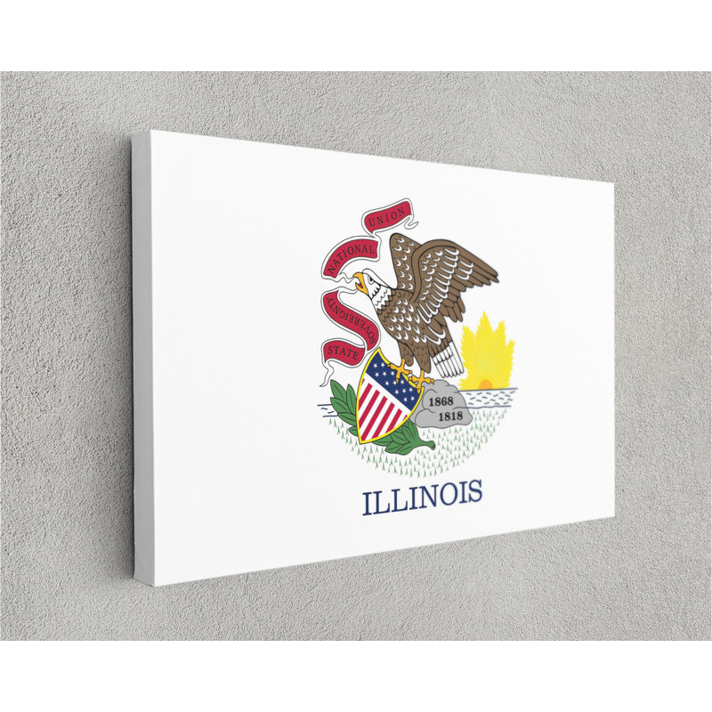 «Illinois State Flag USA Flags», photographie sur toile tendue, L 24 po x H 16 po