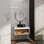 Meuble-lavabo mural 30 po avec lavabo rond et rangement ouvert-129386709