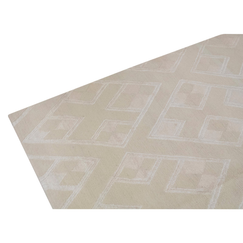 High-Quality Hand-Knotted Beige Area Rug