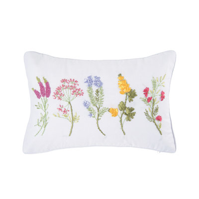 Botanical Hand Crafted Ribbon Art Pillow
