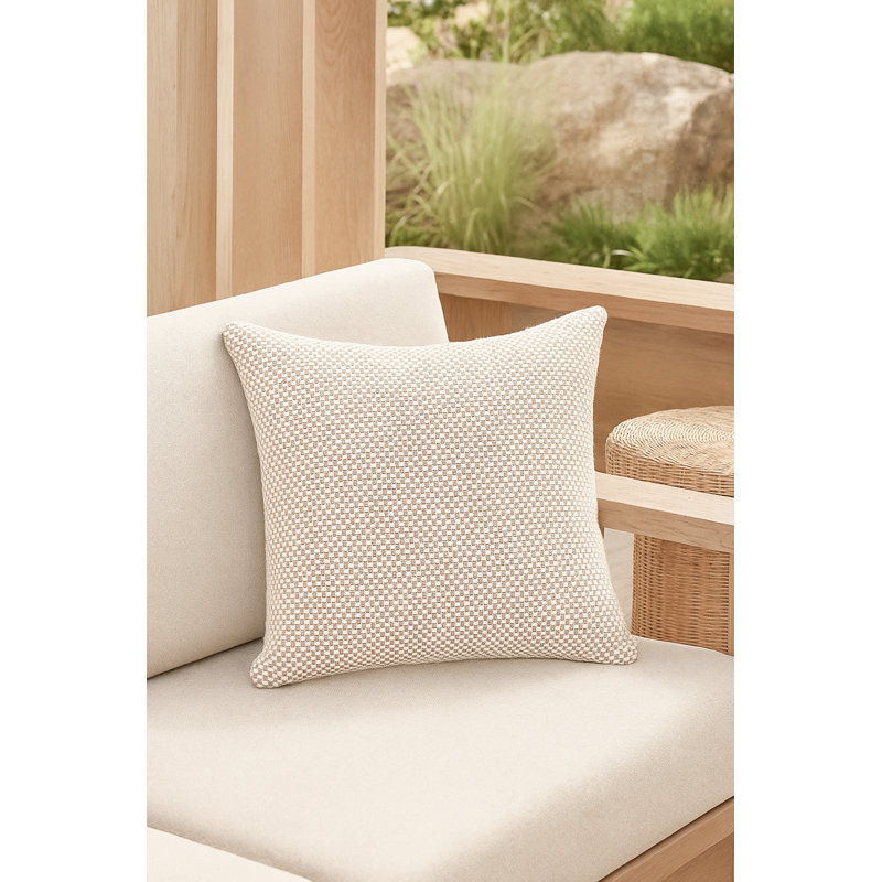 Outdoor Living Indoor / Outdoor Accent Pillow, Beige, Square 20", Polyester