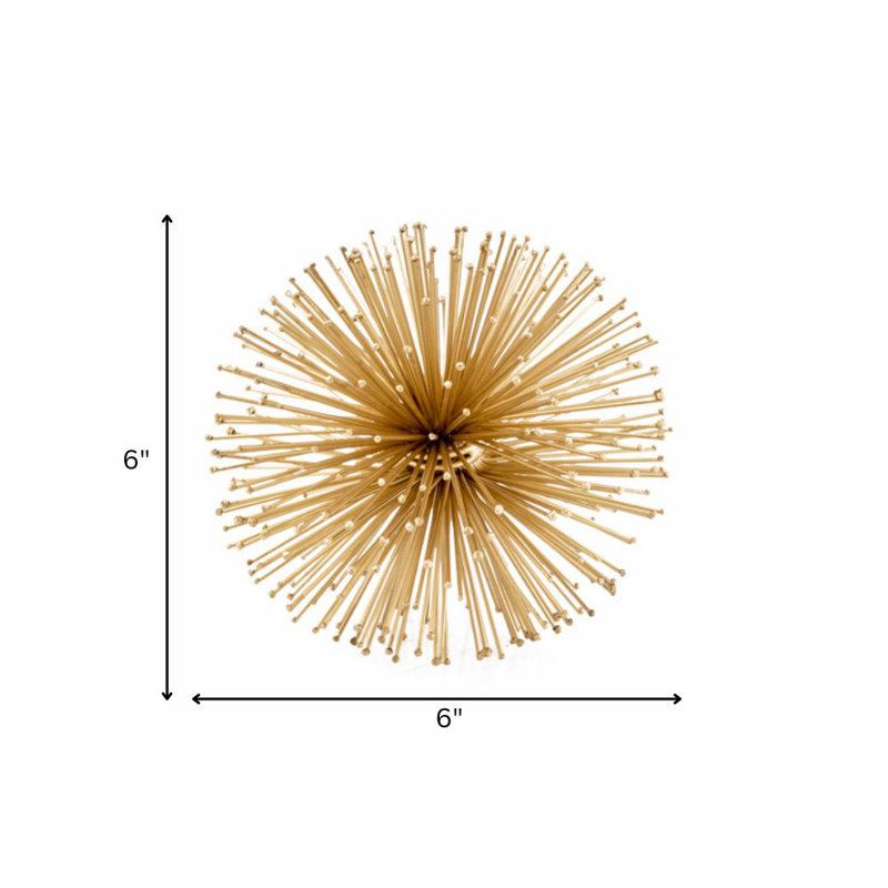 Grande sphère Erizo Spiked, Or, H 6 po x l 6 po x P 6 po