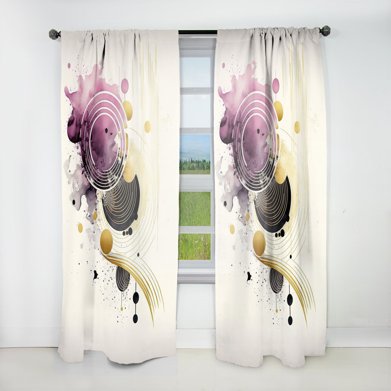 Asomatos - Deep Purple Movement II - Modern Velvet Curtain - Room Darkening - 1 panel, 52" W x 84" L