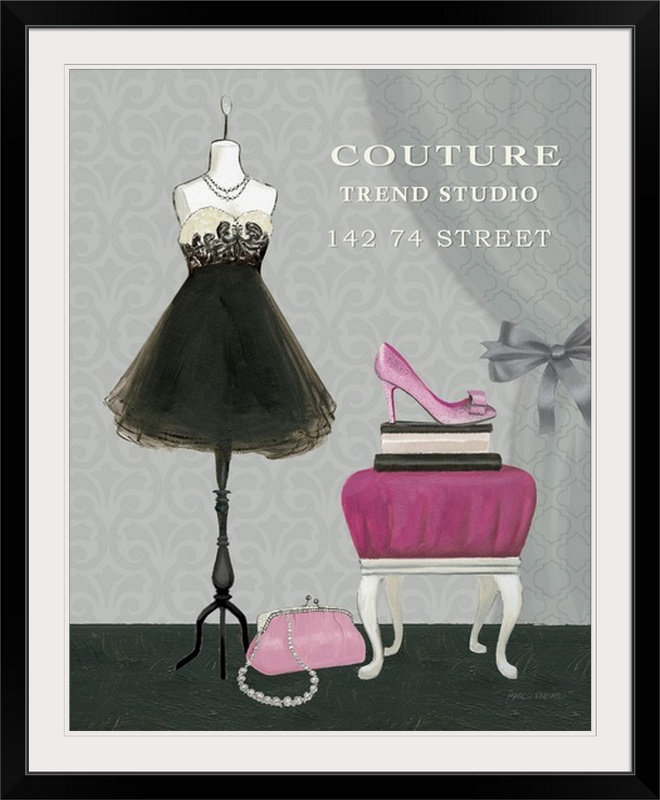 « iii » par marco fabiano, publicité rétro Dress Fitting Boutique, H 32 po x l 27 po x P 1 po, Cadre noir