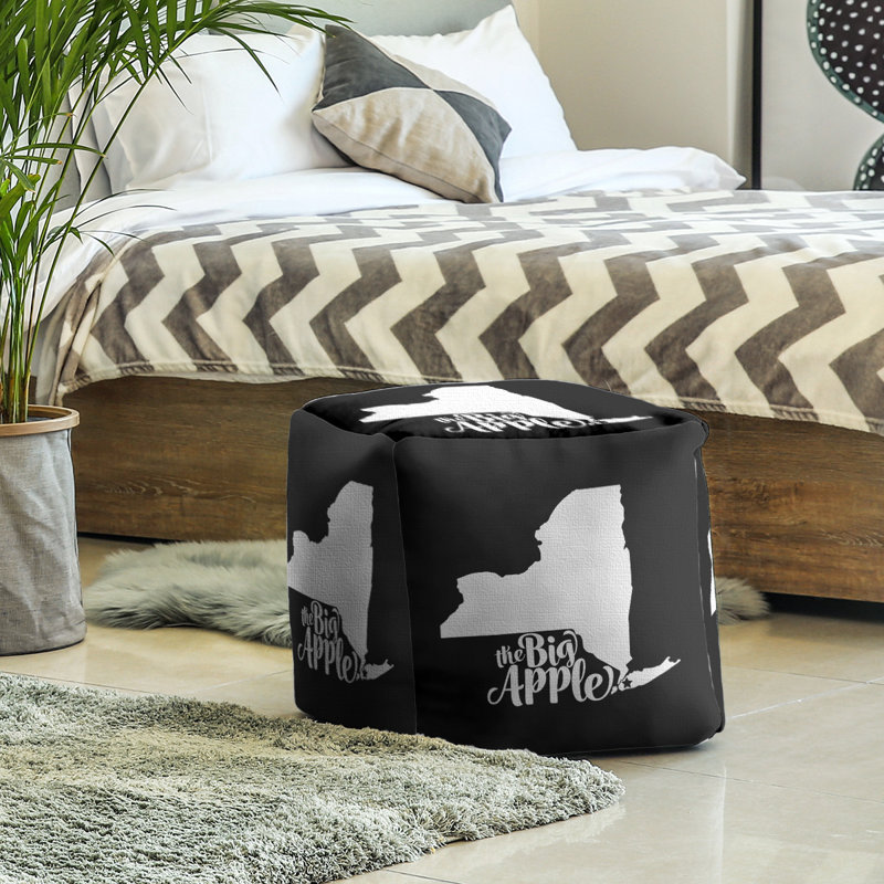 Repose-pieds à cubes big pomme ny, Noir